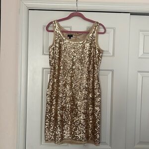Talbots Gold Sequin Glam Dress